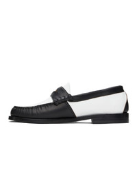 Rhude White And Black Leather Penny Loafers