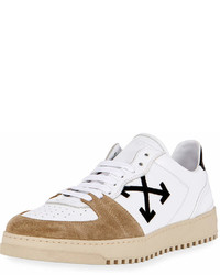 Off-White 70s Leather Suede Low Top Sneakers Whiteblack