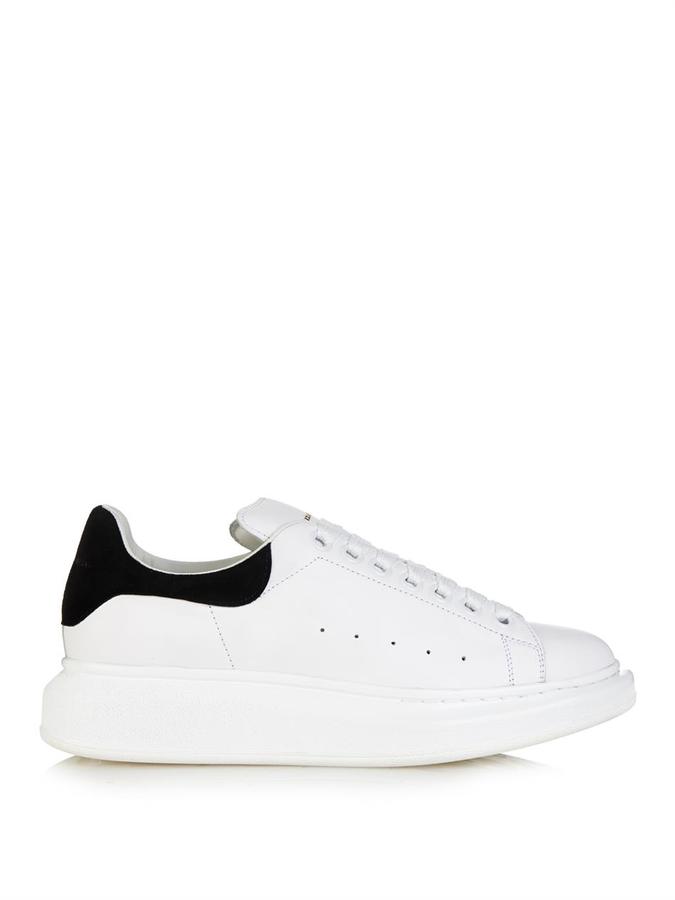 Alexander McQueen Bi Colour Low Top Leather Trainers | Where to buy ...