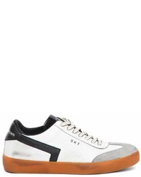 Leather Crown Black And White Low Top Sneaker From