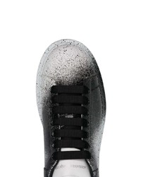 Alexander McQueen Black And White Sprayed Tint Print Leather Sneakers