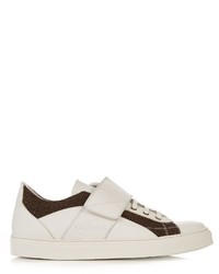 Raf Simons Contrast Panel Low Top Leather Trainers