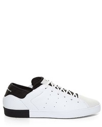 Y-3 Contrast Panels Leather Low Top Trainers