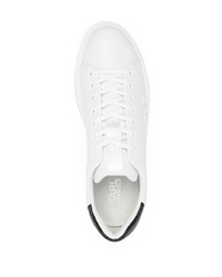 Karl Lagerfeld Debossed Leather Lace Up Sneakers