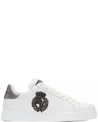 Dolce & Gabbana Dolce And Gabbana White Crown Logo Portofino Sneakers