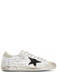 Golden Goose Golden Goose White Croc Superstar Sneakers