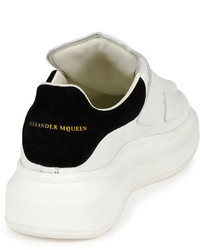 Alexander McQueen Leather Grip Strap Low Top Sneaker Whiteblack