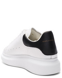 Alexander McQueen Leather Platform Low Top Sneakers In White