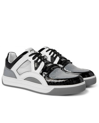 Fendi Patent Leather And Mesh Sneakers
