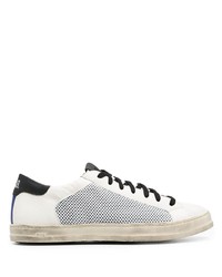 P448 Perforated Low Top Leather Sneakers