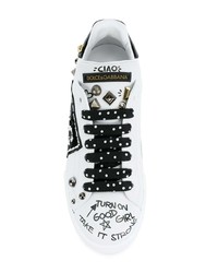 Dolce & Gabbana Portofino Sneakers With Appliqus