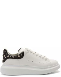 Alexander McQueen Raised Sole Low Top Embellished Leather Trainers