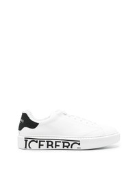 Iceberg Side Logo Leather Sneakers