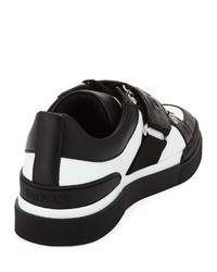 Balmain Tricolor Low Top Leather Sneakers