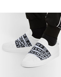 Givenchy Urban Street Logo Jacquard Leather Slip On Sneakers