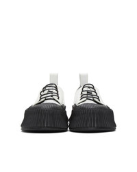 Jil Sander White And Black Antick Platform Sneakers