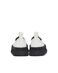 Jil Sander White And Black Antick Platform Sneakers