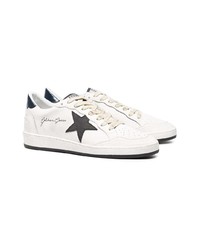 Golden Goose Deluxe Brand White And Black B Canvas Sneakers