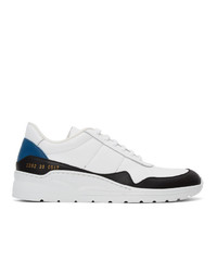 Common Projects White And Black Cross Trainer Sneakers