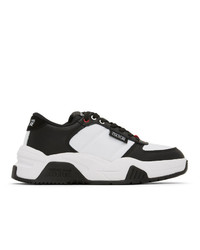 VERSACE JEANS COUTURE White And Black Fire1 Sneakers