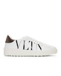 Valentino White And Black Garavani Vltn Open Sneakers