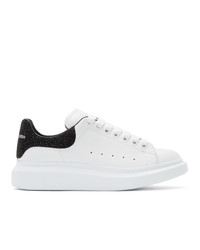 Alexander McQueen White And Black Glittered Oversized Sneakers