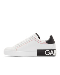 Dolce and Gabbana White And Black Portofino Sneakers