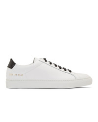 Common Projects White And Black Retro Low Glossy Sneakers