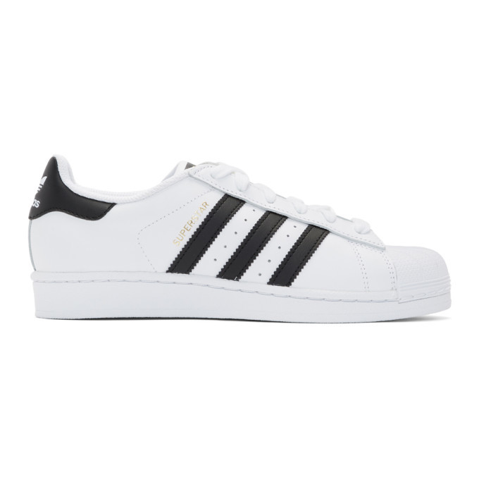 adidas Originals White And Black Sneakers, $50 | SSENSE | Lookastic
