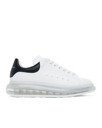 Alexander McQueen White And Black Transparent Sole Oversized Sneakers