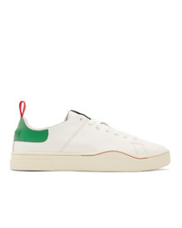 Diesel White And Green S Clever Ls Low Sneakers
