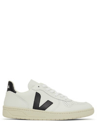 Veja White Black Leather V 10 Sneakers
