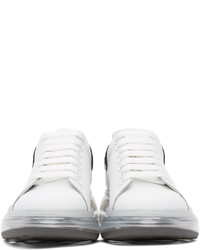 Alexander McQueen White Black Snake Clear Sole Oversized Sneakers