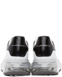 Alexander McQueen White Black Snake Clear Sole Oversized Sneakers