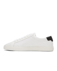 Saint Laurent White Glittered Andy Sneakers