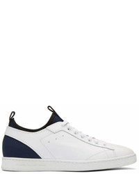 Diesel Black Gold White Leather And Neoprene Sneakers