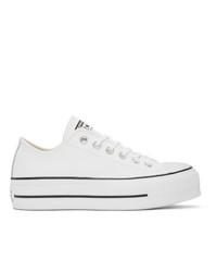 Converse White Leather Chuck Taylor Lift Platform Sneakers