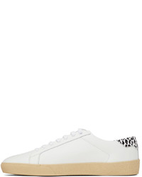 Saint Laurent White Zebra Court Classic Sl06 Sneakers
