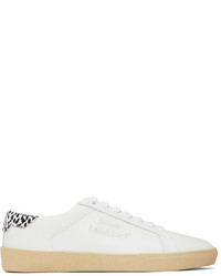 Saint Laurent White Zebra Court Classic Sl06 Sneakers
