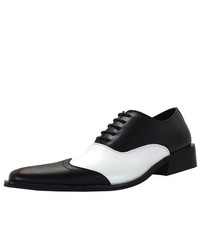 Zota Dress Shoes Oxford Wing Tip Style Leather Black And White