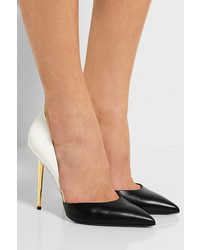 Tom Ford Dorsay Two Tone Leather Pumps White