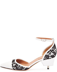 Givenchy Lace Leather Screw Heel Pump Blackwhite