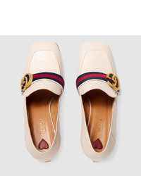 Gucci Leather Mid Heel Loafer