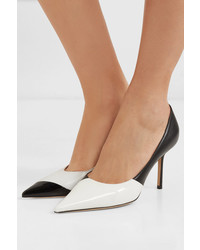 Jimmy Choo Love 85 Mismatched Two Tone Matte And Patent Leather Pumps
