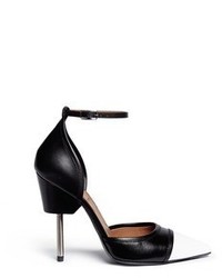 Givenchy Screw Heel Contrast Toe Leather Pumps