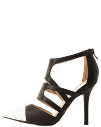 Charlotte Russe Strappy Cap Toe Pointed Pumps