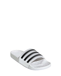 White and Black Leather Sandals