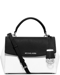 MICHAEL Michael Kors Michl Michl Kors Ava Small Bicolor Leather Satchel Bag Whiteblack