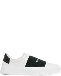 Givenchy White Green City Sport Webbing Sneakers