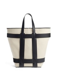 Paco Rabanne Cage Leather Canvas Northsouth Tote